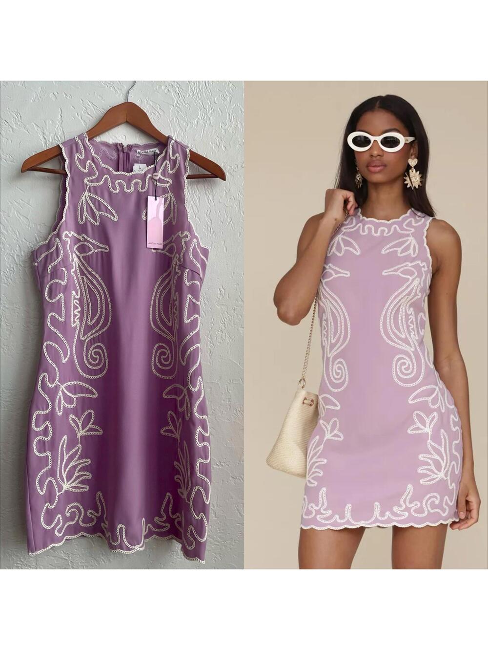 Avec Les Filles Embroidered Seahorse Sleeveless Minidress | Size 6